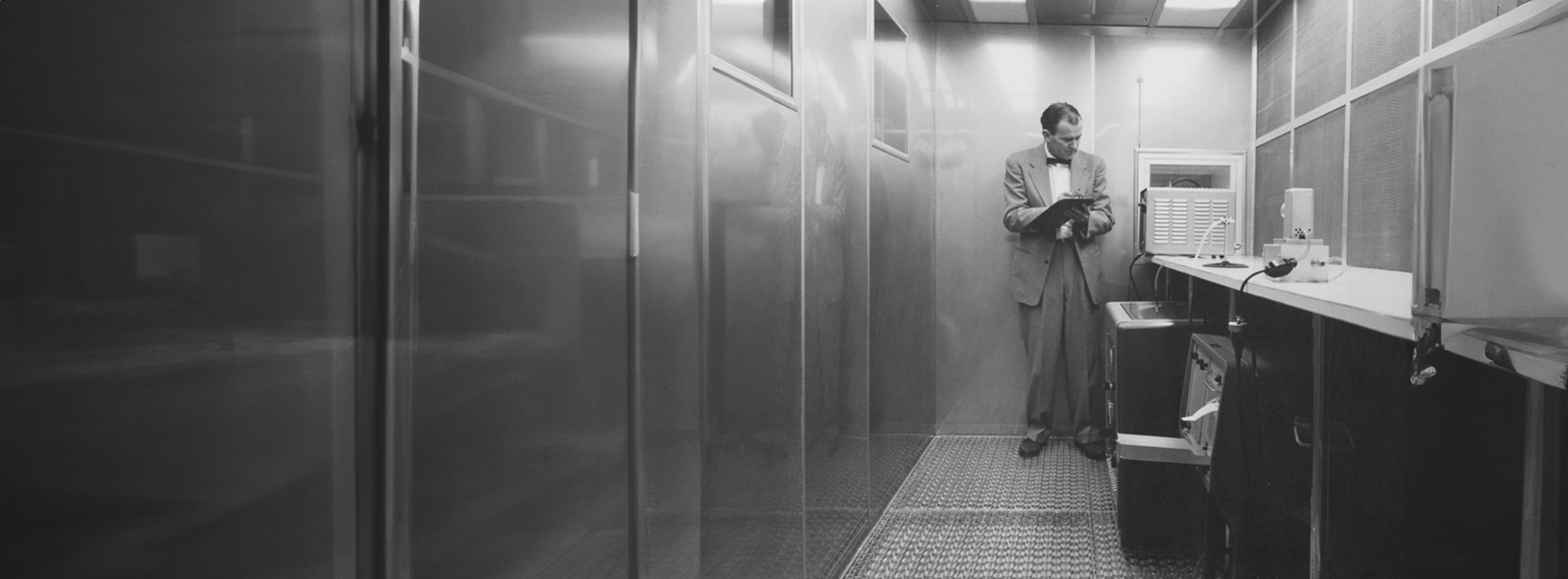 Willis Whitfield in His Prototype Clean Room, 1961